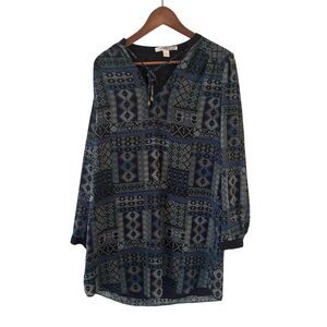 Forever 21 Tunic Dress Aztec Southwest Blue Green Size Med Western Outdoors Boho